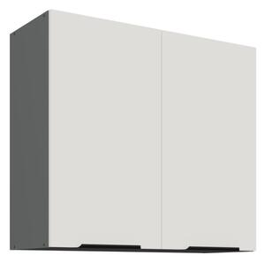 Horní kuchyňská skříňka LUNARA - šířka 80 cm, bílá / antracit