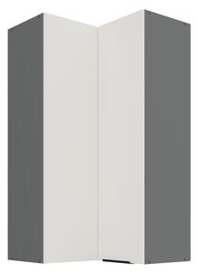 Vysoká horní rohová skříňka LUNARA 2 - 60x60 cm, bílá / antracit