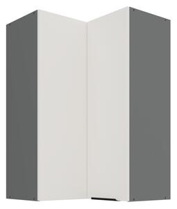 Vysoká rohová skříňka LUNARA 2 - 60x60 cm, bílá / antracit