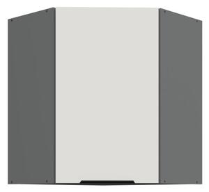 Horní rohová skříňka LUNARA 1 - 60x60 cm, bílá / antracit