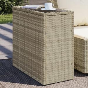 VidaXL Zahradní stolek skleněná deska 58x27,5x55 cm polyratan [366189] Barva: Béžová