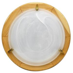 Stropní / nástěnné kulaté svítidlo DUNA - 2xE27, 60W, 38cm, borovice / bílé