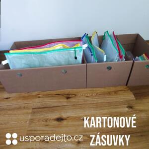 Úložné boxy na oblečení, organizéry do skříně EKO KARTON 55x40x21cm - zásuvka