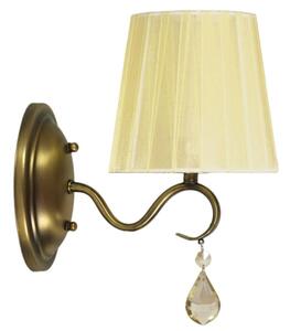 Nástěnná lampa v klasickém stylu FIESTA - 1xE14. 40W, patina / béžová