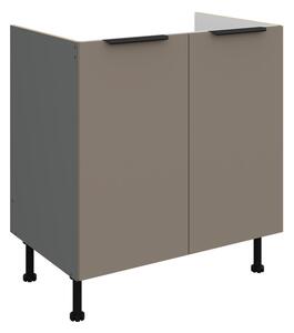 Dřezová skříňka LUNARA - šířka 80 cm, tmavě béžová / antracit