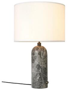 GUBI Šedá mramorová stolní lampa Gravity 49 cm s bílým stínidlem