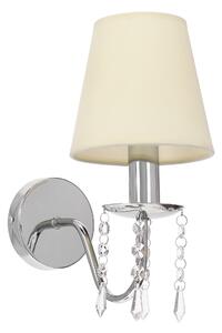 Moderní nástěnná lampa RUTI - 1xE14, 40W, chromovaná / béžová