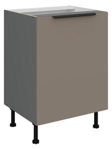 Dolní jednodveřová skříňka LUNARA - šířka 60 cm, tmavě béžová / antracit