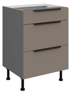 Šuplíková skříňka LUNARA - šířka 60 cm, tmavě béžová / antracit