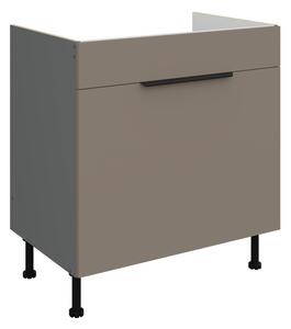 Dolní skříňka na dřez LUNARA - šířka 80 cm, tmavě béžová / antracit