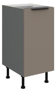Dolní jednodveřová skříňka LUNARA - šířka 40 cm, tmavě béžová / antracit