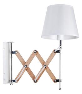 Nástěnná flexibilní lampa na čtení MITO, 1xE27 - 40W, chromovaná / bílá