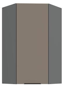 Vysoká horní rohová skříňka LUNARA 1 - 60x60 cm, tmavě béžová / antracit