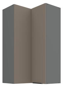 Vysoká horní rohová skříňka LUNARA 2 - 60x60 cm, tmavě béžová / antracit