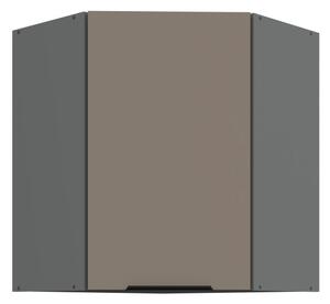Horní rohová skříňka LUNARA 1 - 60x60 cm, tmavě béžová / antracit