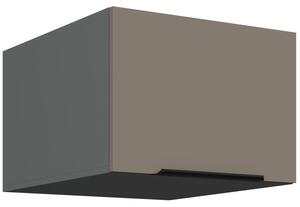 Horní skříňka s výklopnými dvířky LUNARA - šířka 50 cm, tmavě béžová / antracit