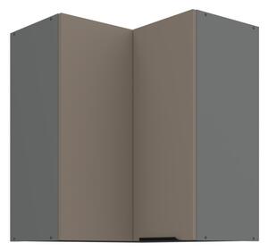 Horní rohová skříňka LUNARA 2 - 60x60 cm, tmavě béžová / antracit