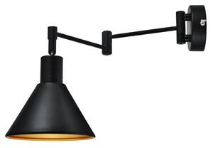 Nástěnná flexibilní lampa na čtení COPENHAGEN - 1xE14, 40W, černá / zlatá