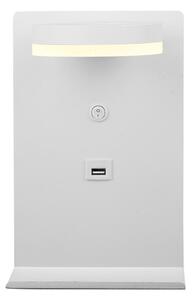 Nástěnné LED světlo s policí a USB vstupem COMPACT, 4W, 4000K (denní bílá), bílé