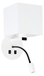 Nástěnné LED světlo se čtecím ramenem MAGNUM 1 - 1xE27, 40W + LED 3W, 3200K (teplá bílá), bílé