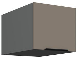 Horní skříňka s výklopnými dvířky LUNARA - šířka 40 cm, tmavě béžová / antracit