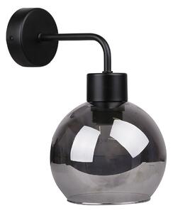 Moderní nástěnné osvětlení LADY - 1xE27, 40W, černé / kouřové sklo