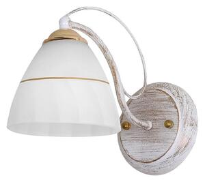 Nástěnné rustikální osvětlení FANETTA - 1xE27, 60W, bílé / zlaté