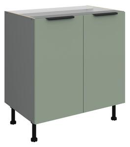 Dolní dvoudveřová skříňka LUNARA - šířka 80 cm, zelená / antracit
