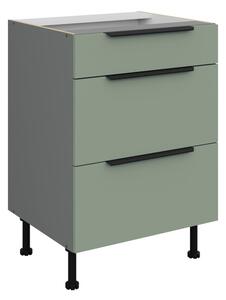 Šuplíková skříňka LUNARA - šířka 60 cm, zelená / antracit
