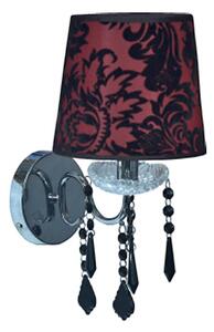 Moderní nástěnná lampa ASTOR - 1xE14, 40W, chromovaná / červenočerná