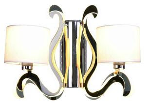Moderní nástěnná lampa AMBROSIA - 2xE14, 40W + LED 12,3W, 2800K (teplá bílá), chromovaná