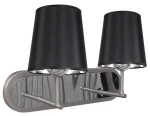 Moderní nástěnné osvětlení MILONGA - 2xE27, 60W, stříbrné / černé
