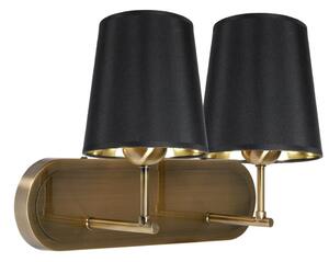 Moderní nástěnné osvětlení MILONGA - 2xE27, 60W, patina / černé