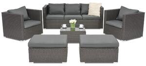 Technorattanový zahradní nábytek Roma Coffee 5 + 2 pufy Garden Point antracit