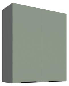 Vysoká horní skříňka LUNARA - šířka 80 cm, zelená / antracit