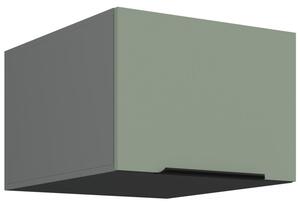 Horní skříňka s výklopnými dvířky LUNARA - šířka 50 cm, zelená / antracit