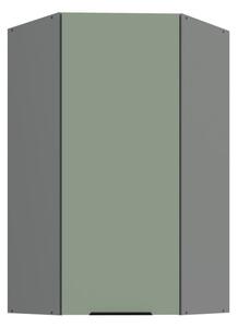Vysoká horní rohová skříňka LUNARA 1 - 60x60 cm, zelená / antracit
