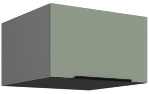 Horní hluboká skříňka s výklopnými dvířky LUNARA - šířka 60 cm, zelená / antracit