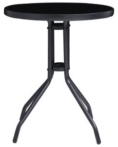 Zahradní stolek černý 60 cm ocel a sklo