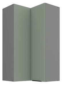 Vysoká horní rohová skříňka LUNARA 2 - 60x60 cm, zelená / antracit