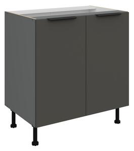 Dolní dvoudveřová skříňka LUNARA - šířka 80 cm, grafit / antracit