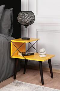 ASIR Noční stolek CROSS žlutý