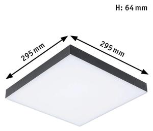 Paulmann 79907 Velora, černý subtilní stropní LED panel Rainbow dynamic RGBW, 13,2W LED 3000-6500K, 29x29cm, dálkové ovládání