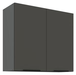 Horní kuchyňská skříňka LUNARA - šířka 80 cm, grafit / antracit