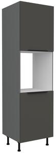 Kuchyňská skříň na vestavnou troubu LUNARA - šířka 60 cm, grafit / antracit
