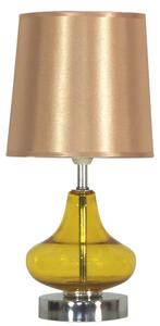 Moderní stolní lampa ALLADINA - 1xE14, 40W, chromovaná / jantarová