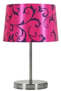 Moderní stolní lampa AROSA - 1xE14, 40W, stříbrná / růžová
