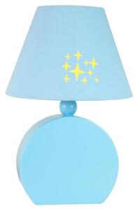 Dětská stolní dřevěná lampička OFELIA - 1xE14, 40W, modrá