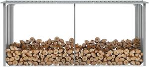 VidaXL Zahradní kůlna na dříví pozinkovaná ocel 330x92x153 cm [47087] Barva: Šedá