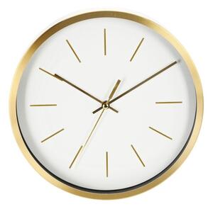 SEGNALE Nástěnné hodiny se zlatým rámem 25 cm bílá KO-837362230bila